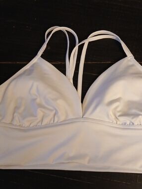 PINK Victoria's Secret White Strappy Triangle Bikini Top